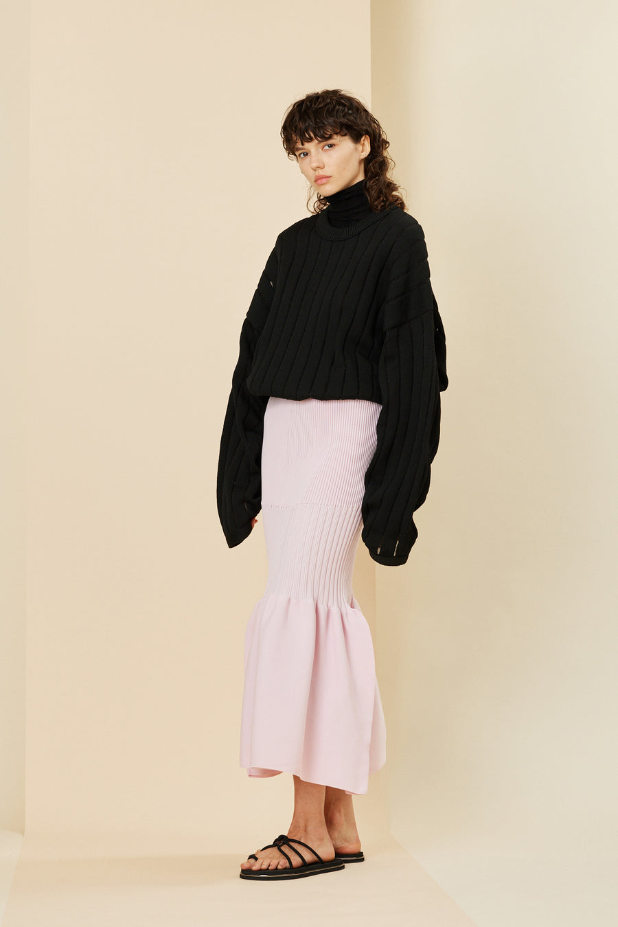 Fluted Lucent Glitter Mermaid Skirt