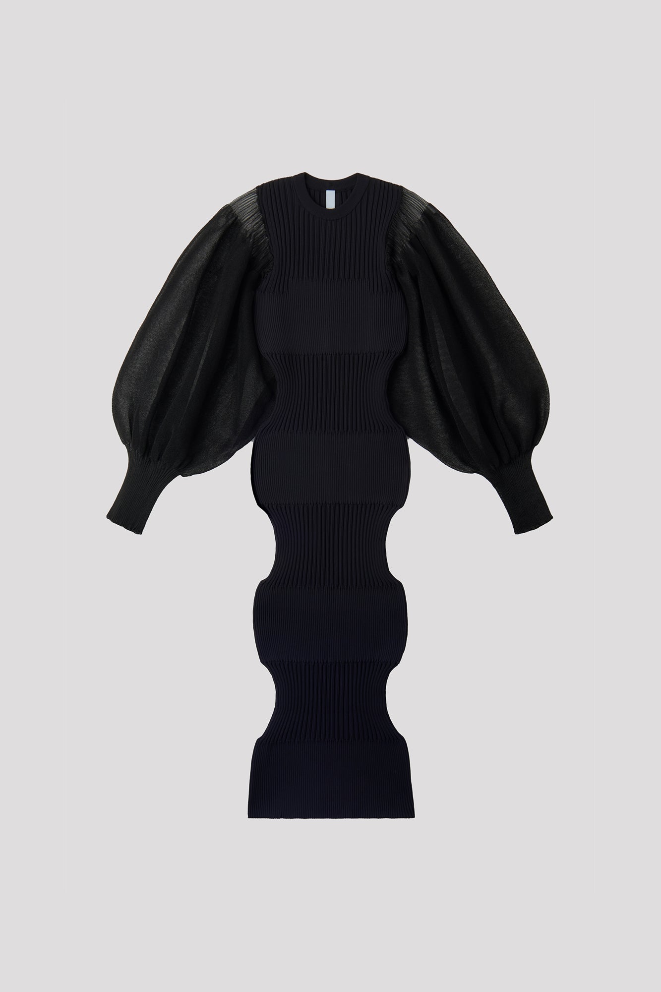[Sonota] CFCL FLUTED LUCENT Sheer Sleeve Dress One Piece CF006KH051 Black 3 [Used] [Authenticated and Guaranteed Authentic] 201625